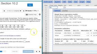 Finding the regression equation and best predicted value for bear chest size [upl. by Prissy]