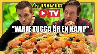 Äter en STOR Smörgåstårta live hos Aftonbladet TV [upl. by Moshell]