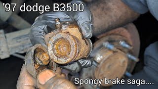 rear wheel cylinder replacement dodge B3500 [upl. by Otha682]