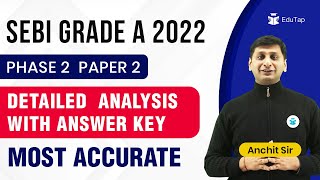 🔴SEBI Gr A 2022 Phase 2 Paper 2 Answer Key Paper 2 Analysis and Solution  Phase 2 Expected Cutoff [upl. by Vinni]