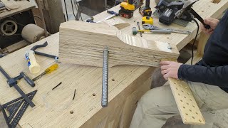 465 LBS Moravian Workbench  Leg Vise  Episode 9 [upl. by Ehrsam50]