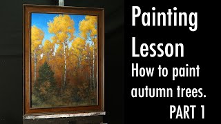 How To Paint  Part 1  yellow poplar tree acrylic painting lesson start to finish with Tim Gagnon [upl. by Ailegra420]