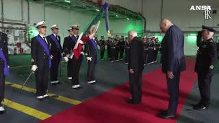 Livorno Mattarella partecipa alla cerimonia della Marina militare [upl. by Ocir]