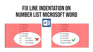 Fix Numbered List Line Indentation On Microsoft Word [upl. by Wivinia]