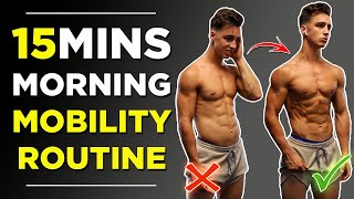 15 MIN MORNING MOBILITY ROUTINE NO EQUIPMENT FOLLOW ALONG [upl. by Lienad]