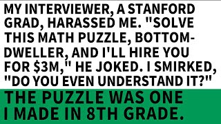 My Stanford grad interviewer HARASSED ME said Solve this math test I taught him [upl. by Dnomsad]