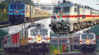 High Speed Train Videos Of Powerful ELECTRIC TRAINS AT Full SPEED  Indian Railways Trains [upl. by Ysnat556]