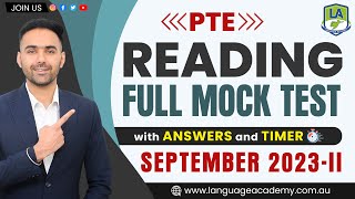 PTE Reading Full Mock Test with Answers  September 2023II  Language academy PTE NAATI IELTS [upl. by Marika]