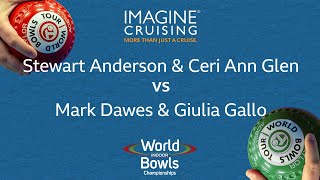 World Indoor Bowls Championship 2024 SAnderson amp CGlen vs MDawes amp GGallo  Day 9 Match 2 [upl. by Hollah]