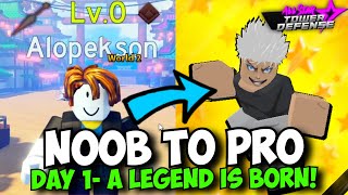 F2P Noob To Pro Day 1  The Beginning of a LEGEND GOJO ALREADY  All Star Tower Defense season 5 [upl. by Salvador]