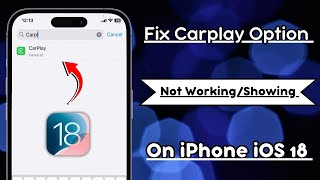 Carplay Option Not Showing on iPhone  How to Fix Apple Carplay Not Working iOS 18 [upl. by Sardella940]