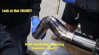 How to Heat Flame Stainless steel to get awesome blue and purple colors [upl. by Idoc]