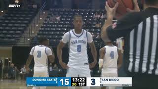 Sonoma State Basketball  University San Diego Nov 6 2023 [upl. by Omissam]