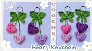 Easy Way to Crochet a Heart Keychain for Beginners  Crochet Tutorial [upl. by Ogdon975]