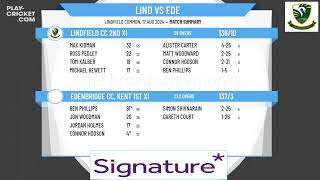 Lindfield CC 2nd XI v Edenbridge CC Kent 1st XI [upl. by Anyar]