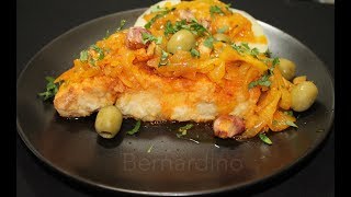 Bacalhau com cebolada Cod with onions [upl. by Anniram]