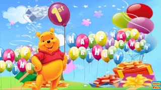 1st Birthday WishesHappy Birthday Song with WinniethePooh [upl. by Rakabuba684]