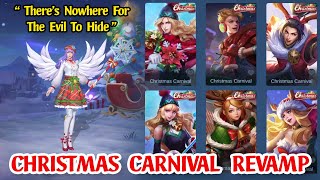 ALL CHRISTMAS CARNIVAL SKIN REVAMP Mobile Legends 2021  Grafik ULTRA HD 60 Fps [upl. by Doscher540]