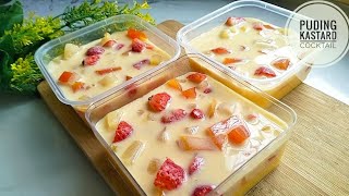 Puding Kastard kuah Koktail  Jimat buat sendiri [upl. by Neitsirk485]