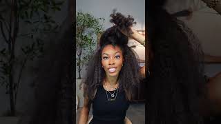 Natural Hair HACK half wig hairstyle in 5 MINUTES nocap [upl. by Nonrev]