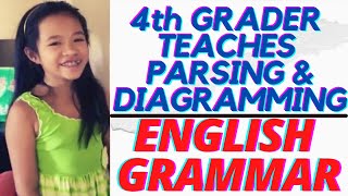 ENGLISH GRAMMAR  4th GRADER TEACHES SENTENCE PARSING AND DIAGRAMMING [upl. by Denn]