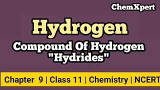 Hydrides and its Classifications  Chapter 9  Hydrogen  Class 11  Chemistry  NCERT [upl. by Seugirdor870]