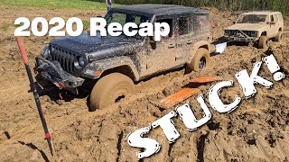 Jeep JL Jeep JK and Jeep XJ  Stuck in mud  2020 Recap [upl. by Epstein]