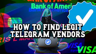 How To Find LEGIT VENDORS On TELEGRAM [upl. by Yelnoc]