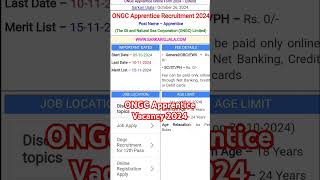 ONGC Apprentice vacancy 2024  ongcvacancy  ongcvacancy2024 [upl. by Ricketts]