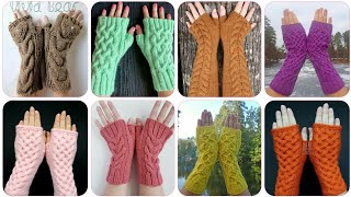 Los diseños de guantes sin dedos más hermosos de crochet para mujer [upl. by Heimlich]