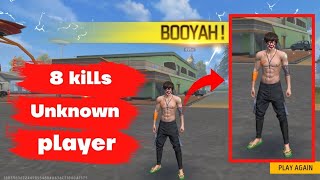 8 KILLS 💪 UNKNOWN PLAYER  BOOYAH  FREE FIRE  SHUKA GAMING [upl. by Eelek]