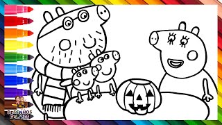 Desenhar e Colorir a Peppa Pig no Halloween 🐷🎃👻🦇🕸️🧙‍♀️ Desenhos para Crianças [upl. by Enajiram]