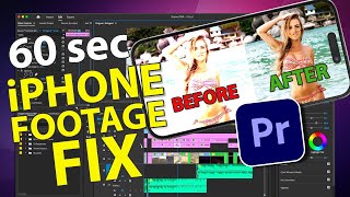 Premiere Pro  60 Sec FIX for iPhone Footage Looking Washed Out or Overexposed [upl. by Ttemme]