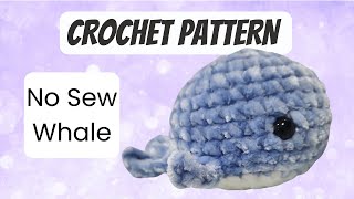 No Sew Whale Crochet Tutorial [upl. by Atnauqahs]