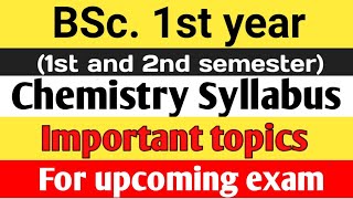 BSc 1st year chemistry syllabus  important topics  pankaj sir [upl. by Razaile549]