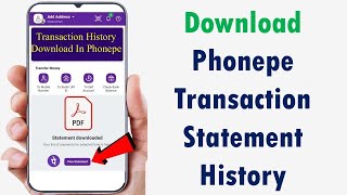 Download Phonepe Transaction Statement History  Transaction History Download In Phonepe [upl. by Eidoj]