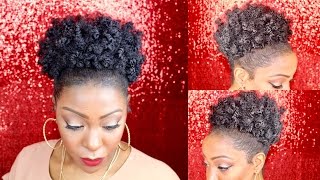 Natural Hair High Puff TutorialBantu Knots4C [upl. by Inotna]