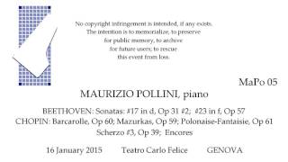 MAURIZIO POLLINI Live Recital 2015 BEETHOVEN CHOPIN GENOVA [upl. by Ennayk]