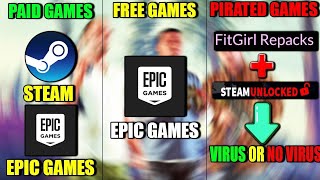 FREE GAMES VS PIRATED GAMES VS PAID GAMES  ZX EHSAN YT  paidgames steam steamunlocked gaming [upl. by Sherwood]