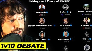 Destiny Stumps Every Conservative Influencer In HEATED 1v10 Bloodsport Debate [upl. by Audsley984]