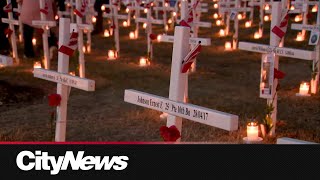 Sunday marked the Night of Lights at Calgarys Field of Crosses [upl. by Yenruoj86]