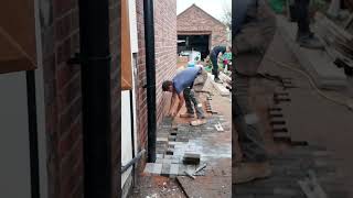 Block paving patch up construction extensions builder [upl. by Harpp]