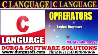 C Language tutorialonlinetrainingOperatorsLogical Operators by Sivaramayya [upl. by Angelina]