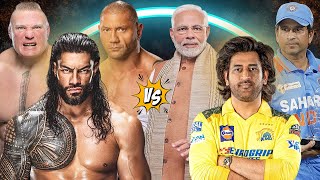 Modi ji MS dhoni amp Sachin Paji Are Ready to Face Roman Brock amp Batista  WWE 2K24 [upl. by Ylenaj903]