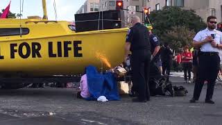 Shut Down DC Police remove protesters bound to boat [upl. by Olsson]