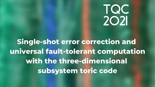 Singleshot error correction and universal faulttolerant computation with the threedimensional [upl. by Aramac]