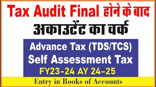 Accountant Work in Tax Audit  Advance Tax Deposit Entry in Tally Prime  SelfAssessment Tax Entry [upl. by Merell]