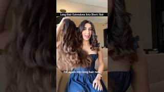 Long hair extensions to short hair nishhair hairextensions hairhacks [upl. by Clellan]