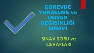 Görevde Yükselme ve Unvan Değişikliği Sınavı  60 Soruluk Dev Video [upl. by Breana478]