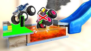 Competition 15 Hot Wheels MONSTER TRUCK Racing 💥 CHAMPIONSHIP 24 in the Pool Slide Race Battle [upl. by Akienahs]